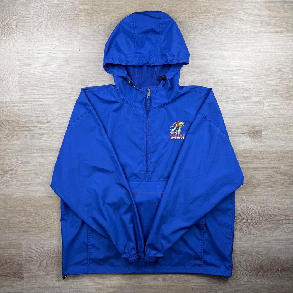 Champion NCAA Kansas Jayhawks Packable Anorak Windbreaker Jacket 2XL